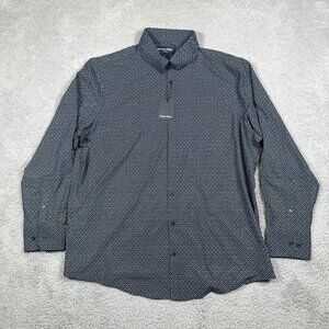 Mizzen+Main Leeward Dress Shirt – Navy Trim Fit LS Button-Down – Men’s XL